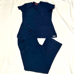 Navy blue scrub set.  Size M